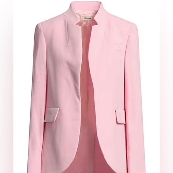 New”Zadig & Voltaire ‘Very Creepe’ Crepe Blazer-SMALL/US-36EU-light pink, lined - Picture 1 of 10